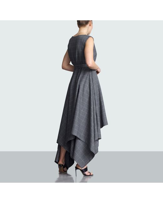Meem Label Gray Tolson Grid Maxi Dress