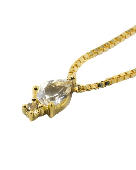NASI SILVER Yellow Pear Atarah Necklace- Topaz