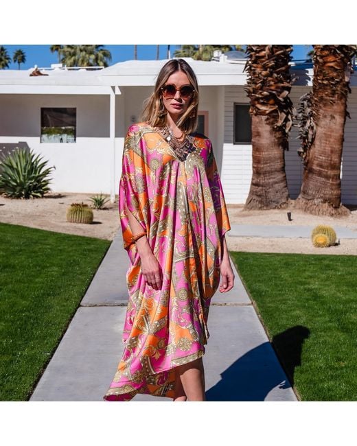 Jennafer Grace Red Voglia Rosa Caftan Kaftan Dress