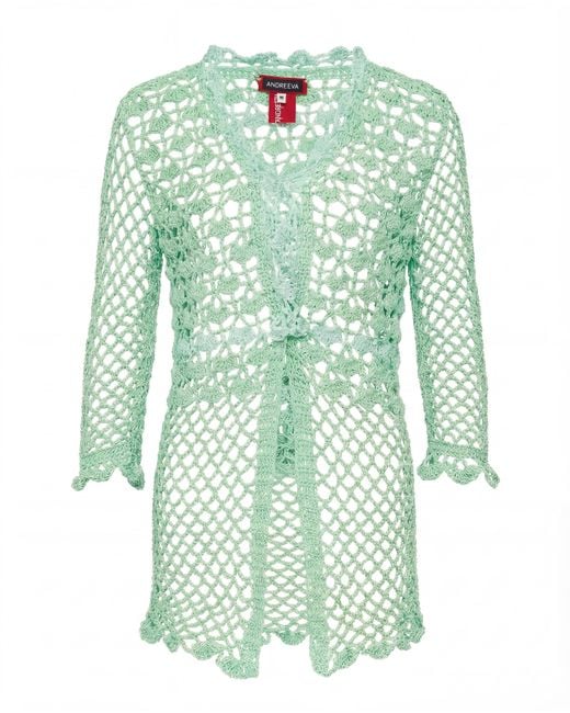Andreeva Green California Mint Handmade Crochet Shirt