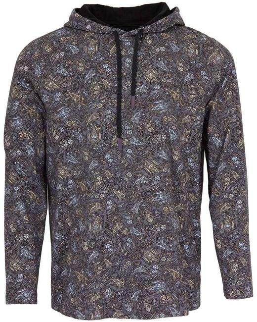 Lords of Harlech Gray Horatio Madrid Paisley Hoodie for men