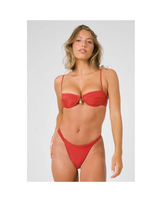 Blackbough Swim Red Simone Underwire Top Hot Gloss