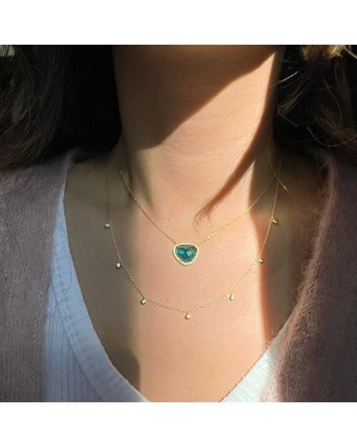 KAMARIA Blue Marina Lab Created Gemstone Necklace With Crystals