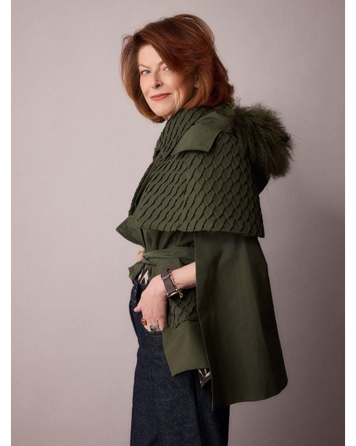 Amanda Thompson Couture Green Nephele Rain Cape Forest