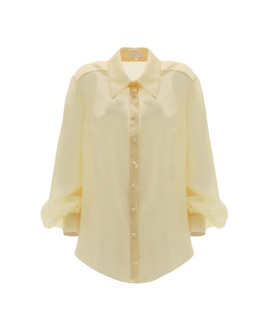 Jnsq (Je Ne Sais Quoi) Natural Chloe Semi-Sheer Silk Shirt