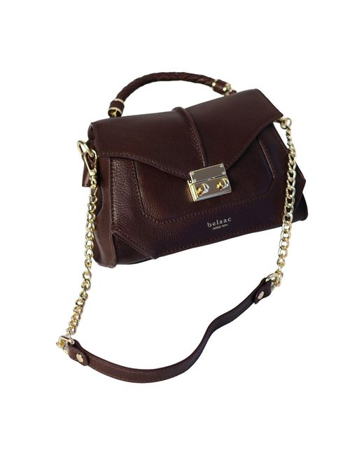 BELYSA Black Flore Leather Shoulder Bag