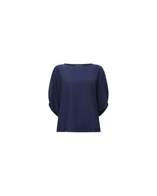 James Lakeland Blue Gathered Sleeve Blouse