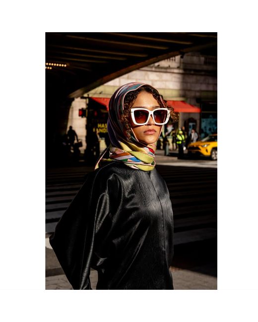 Jessie Zhao New York Pink Neutrals Double Sided Wool Silk Triangle Of Color Recombination