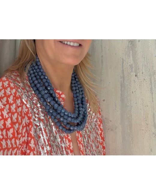 Fairchild Baldwin Blue Helena Denim Necklace