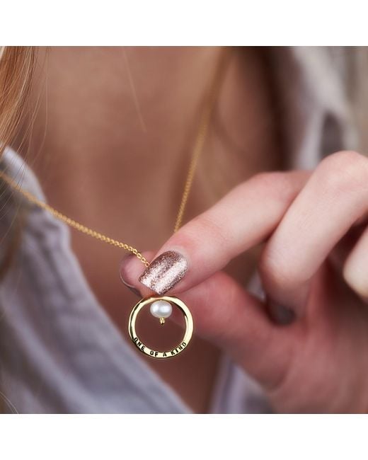 Posh Totty Designs Metallic Sterling Pearl And Circle Necklace