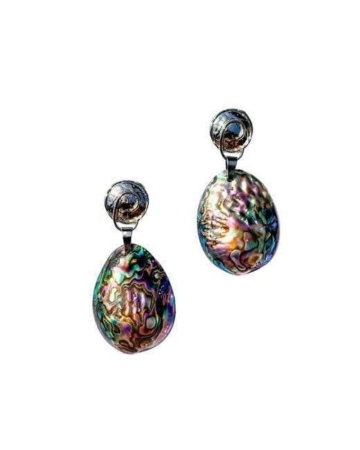 Babaloo Black Abalone Shell Drop Earrings