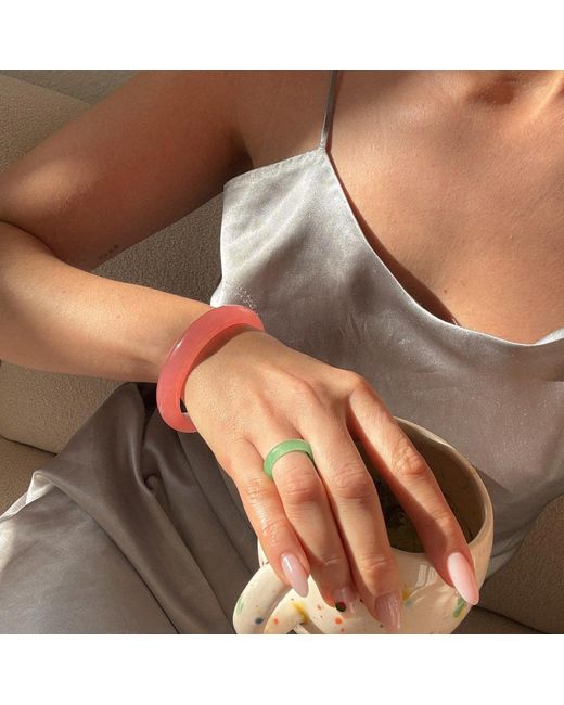 seree Blush Pink Jade Stone Bangle