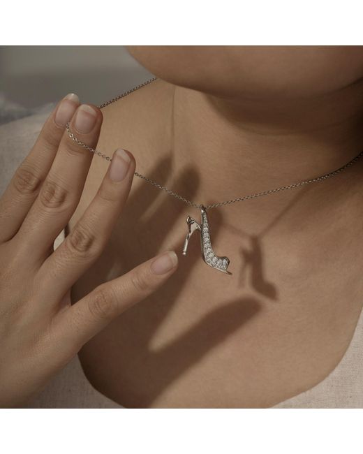 Diamonbliss Metallic Marilyn Monroe Open-Toe High Heel Necklace