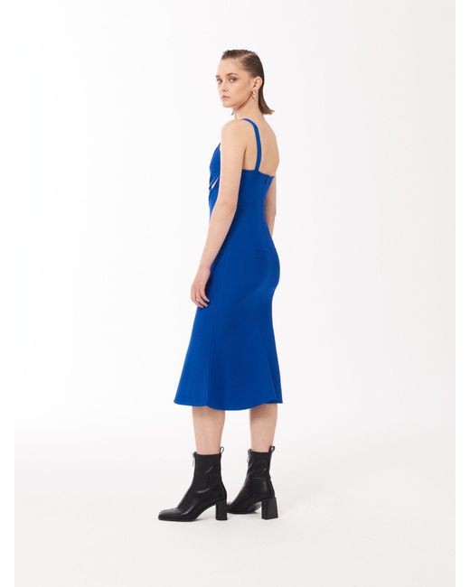 Sour Figs Blue Stretch Jersey Cut-Out Bandage Midi Dress
