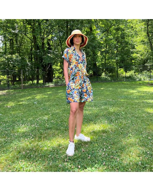 L2R THE LABEL Multicolor Floral Print Linen Short-Sleeved Shirt