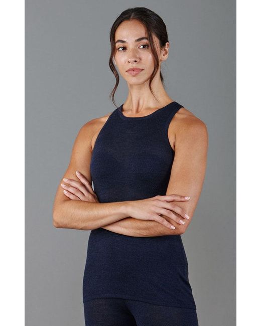 Paul James Knitwear Blue Midweight Merino Activewear Training Asteria Vest