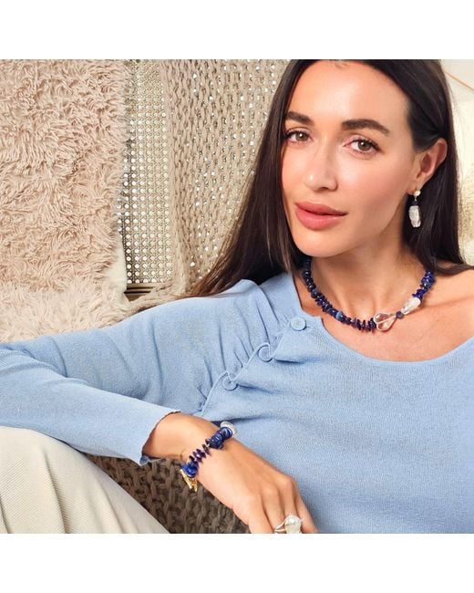 Farra Blue Kyanite With Heart Quartz Bracelet