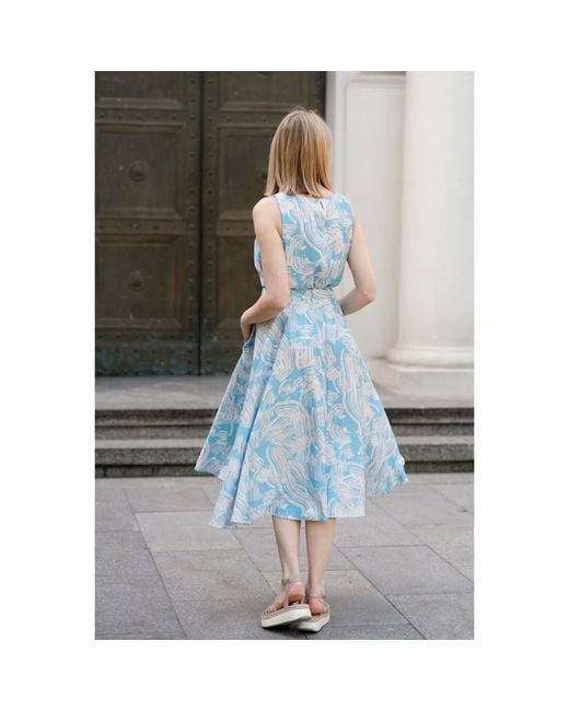 Oh!Zuza Blue Neutrals Wide-Strap Top & Midi Skirt Set