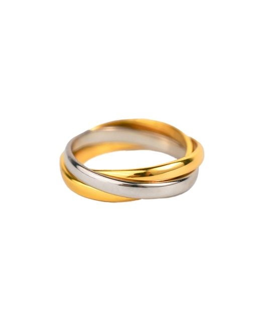 Zynnia Collective Metallic Two Tone Interlink Ring