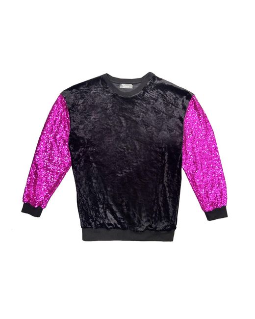Quillattire Purple Retro Sequin & Velvet Jumper