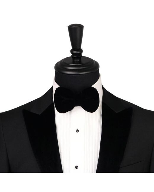 DAVID WEJ Black Alfredo Dress Single Breasted Velvet Peak Lapel Tuxedo for men