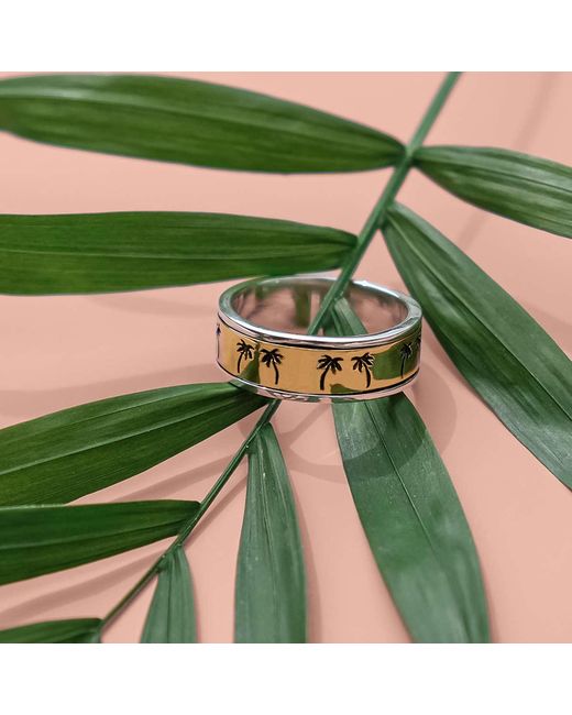 Charlotte's Web Jewellery Metallic Oasis Palm Mixed Spinning Ring
