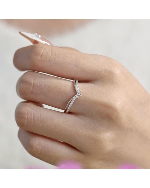 Azura Jewelry New York White Abloom B Stacking Ring Vermeil