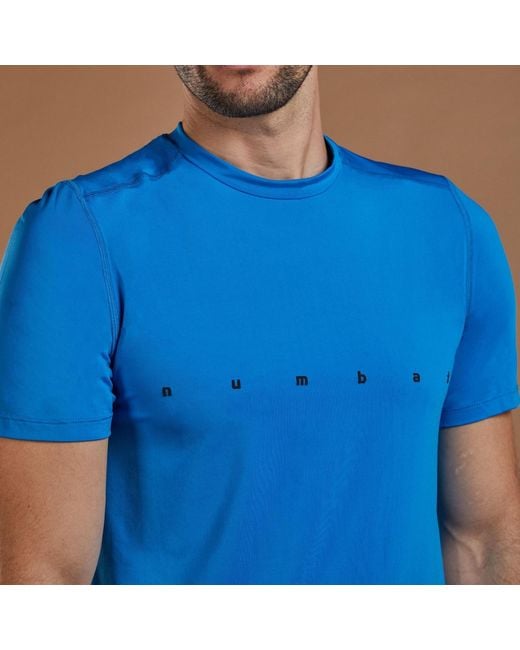 NUMBAT Blue Performance T-Shirt for men