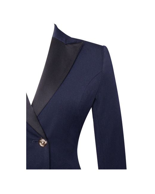 Miss Circle New York Blue Nasia Double Breast Backless Blazer