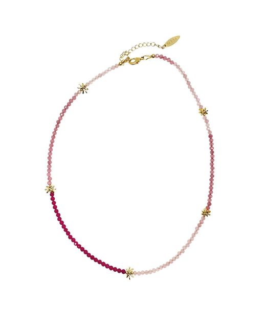 Farra Metallic Ruby And Opal Color Necklace