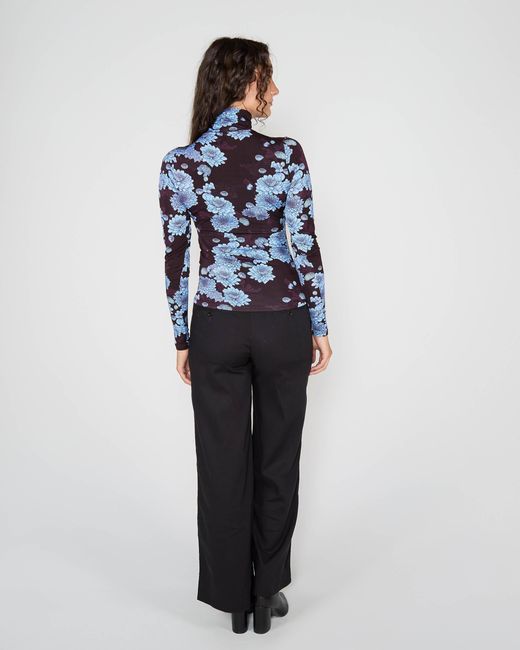 Lords of Harlech Blue Kate Serious Floral Turtleneck