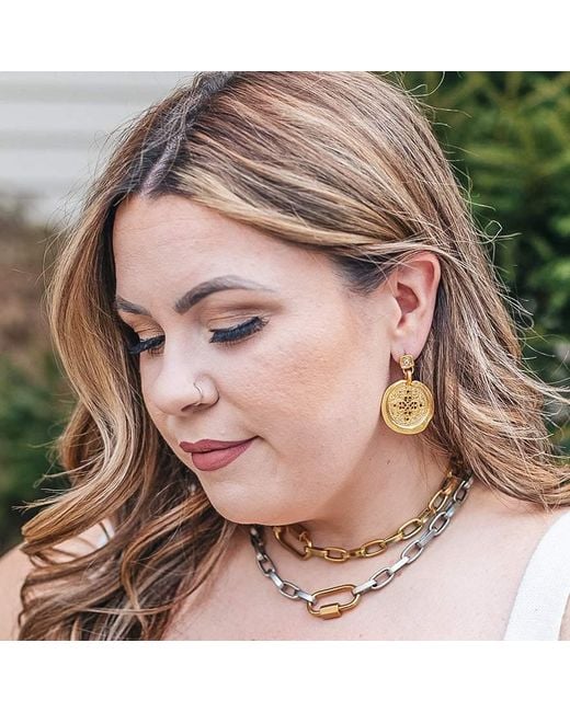 Loni Paul Jewelry Metallic Filagree Coin Earring