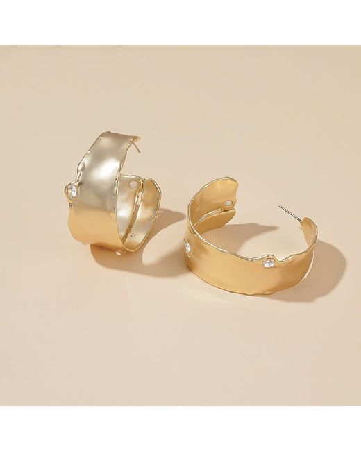 Rare Matters Jewelry Metallic Nature's Elegance Statement Hoop Earrings