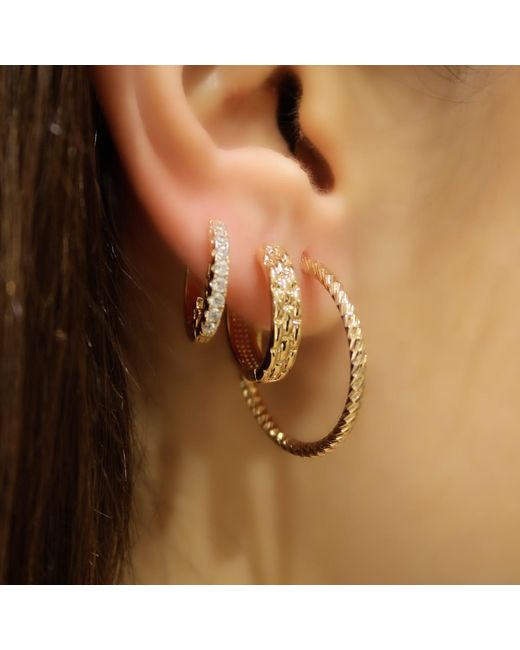 1610Istanbul Metallic Galata Texture Earrings