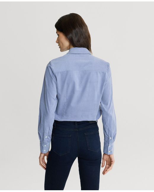 Really Wild Clothing Blue Spencer Stretch Corduroy Shirt