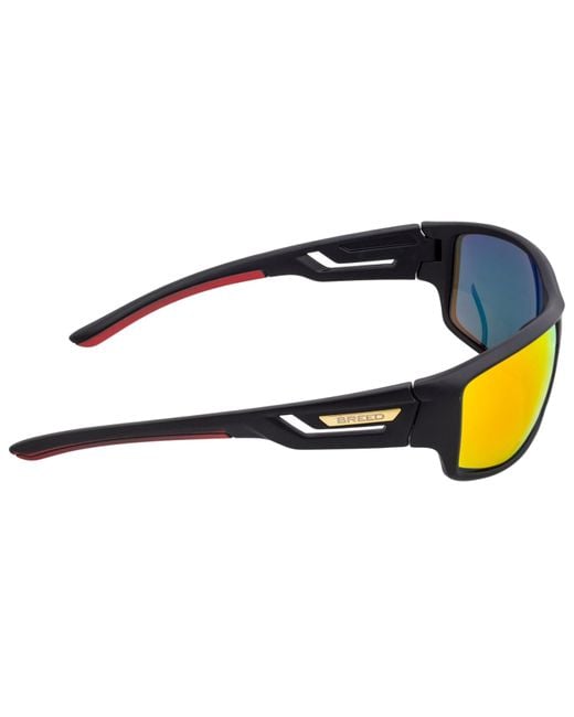 Breed Yellow Aquarius Polarized Tr90 Wrap Sunglasses for men