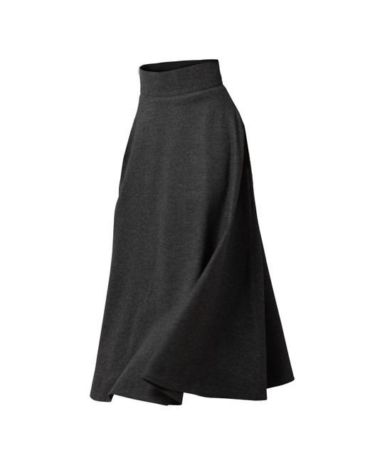 Long a-line skirt Flow in black wool