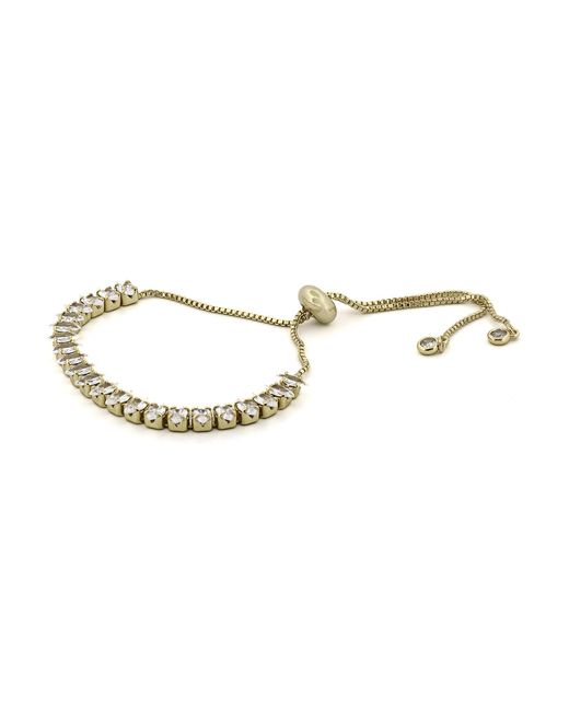 Ebru Jewelry Metallic Sparkly Diamond Adjustable Fashion Bracelet