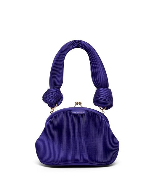 Lulu Guinness Purple Satin Plisse Lois Bag