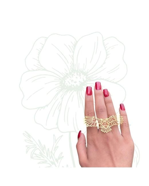 Meraki by Rashmi Bajaj Metallic Mystic Hoot Plated Chunky Ring