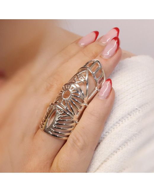 Lucy Quartermaine Metallic Solid Sterling Egyptian Armour Ring