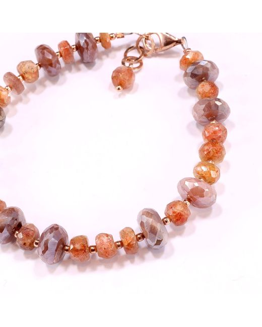 Mineralgems•Studio Pink Rose Sunstone And Moonstone Bracelet