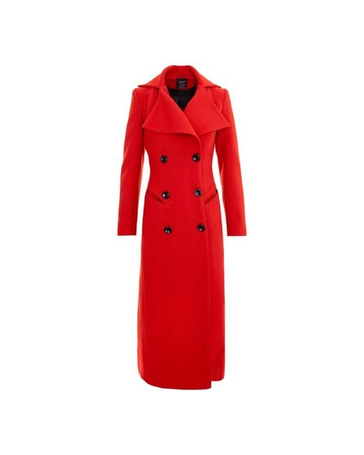 AVENUE No.29 Red Long Wool Double Breasted Coat