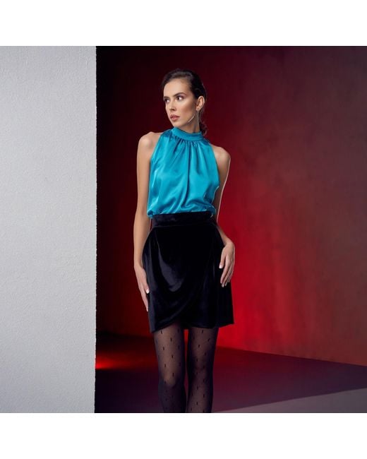 AVENUE No.29 Black Velvet Wrap Mini Skirt –