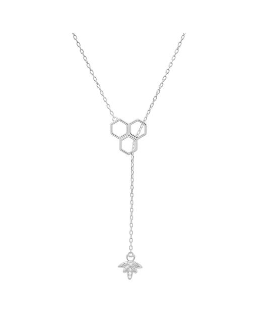 Kylie Harper Metallic Sterling Honeycomb Bumble Bee Lariat Y Necklace