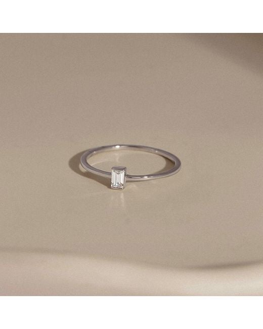 Diamonbliss White Marilyn Monroe Solo Baguette Petite Dainty Solitaire Ring