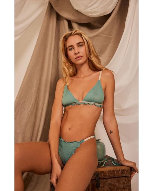 SAETA Paris Blue Silk Tanga Brief