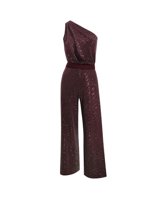 Me & Thee Purple King & Country Burgundy Sequin Jumpsuit