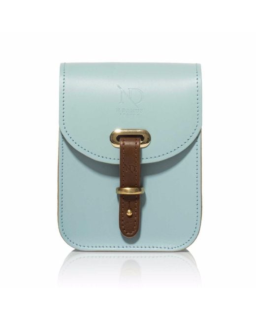 N'damus London Blue Mini Elizabeth Sky Leather Crossbody Satchel Bag