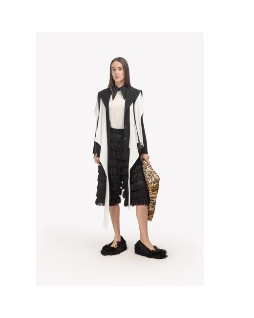 Julia Allert Black Architectural Asymmetrical Hooded Jacket –